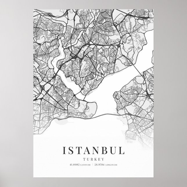 Istanbul City Karta Poster (Framsidan)
