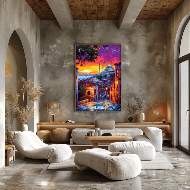 Istanbul City Skyline Poster - Vibrant Turkisk kon (Skapare uppladdad)