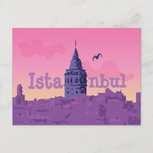 Istanbul-färgat vykort