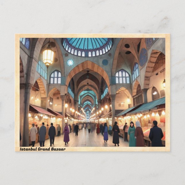 Istanbul Grand Bazaar Vintage resor Vykort (Framsida)
