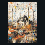 Istanbul Hagia Sophia Abstract Drip Painting Poster<br><div class="desc">Immerse yourself in the "Holy Wisdom" of Istanbul with this high-energy abstract depiction of the Hagia Sophia. This design captures the legendary silhouette—from its massive Byzantine dome to its iconic Ottoman minarets—through a lens of bold action painting. Featuring thick, impasto-style textures and a striking teal and orange color palette, this...</div>