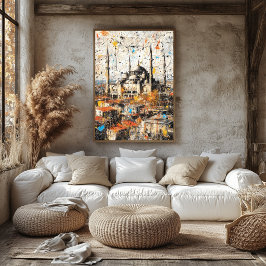 Istanbul Hagia Sophia Abstrakt Drippmålning Poster