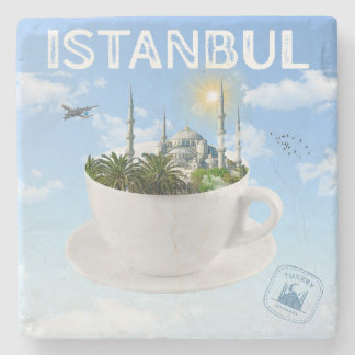 Istanbul i Tekopp - Skyline - Turkiska gift Stenunderlägg