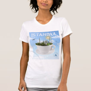 Istanbul i Tekopp - Skyline - Turkiska gift T Shirt