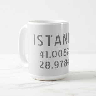 Istanbul Latitude & Longitud-koordinater Kaffemugg