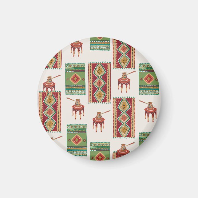 Istanbul-matkaffe: Vintage Mönster Magnet (Framsidan)
