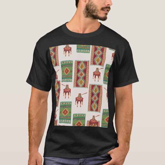 Istanbul-matkaffe: Vintage Mönster T Shirt (Framsida)