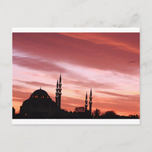 Istanbul-Mosque silhouette Vykort