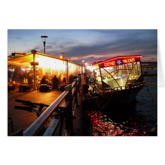 Istanbul Night Hälsningskort (Framsidan Horizontal)