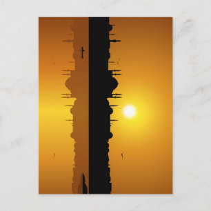Istanbul och solnedgång vykort