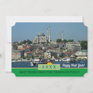 Istanbul Panorama och Gott nytt år! Kort /20XX