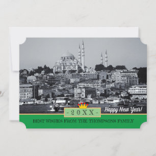 Istanbul Panorama och Gott nytt år! Kort /20XX