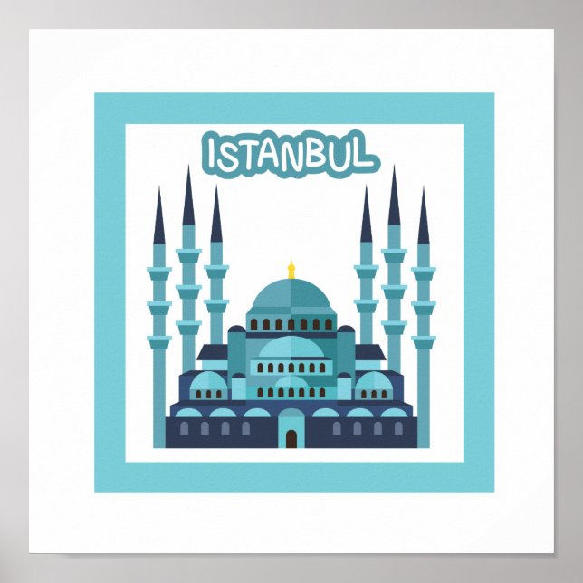 Istanbul Poster i blått (Framsidan)