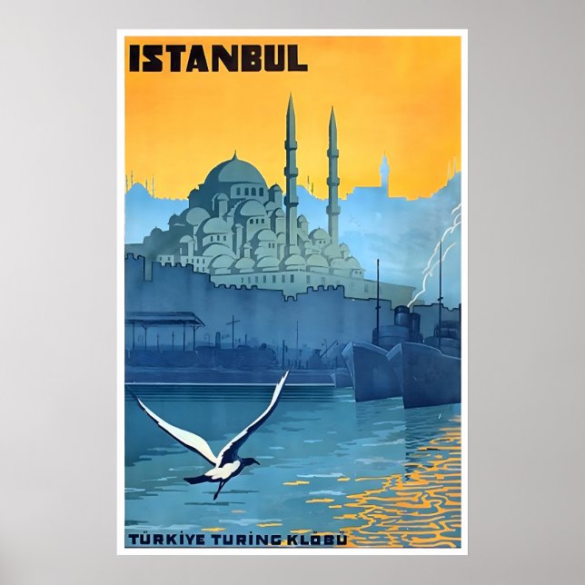 Istanbul Resorakort Turkiet Stadstryck Turkiskt Poster (Framsidan)