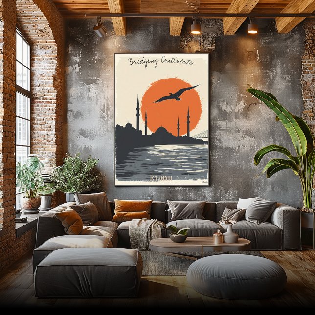 Istanbul Silhouette vid Sunset - Minimalist Skylin Poster (Skapare uppladdad)