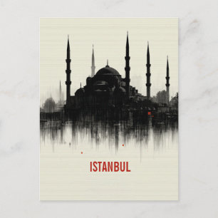Istanbul Stadssilhuett Vykort