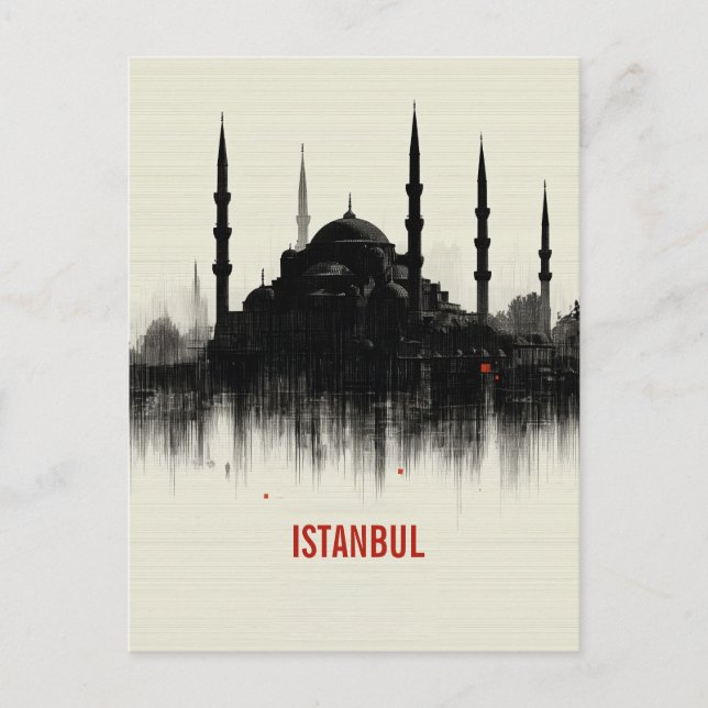 Istanbul Stadssilhuett Vykort (Framsida)