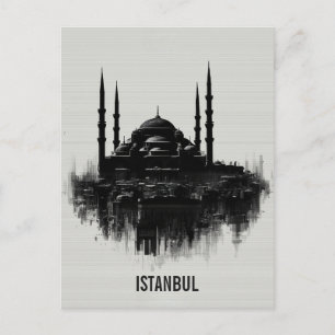 Istanbul Stadssilhuett Vykort