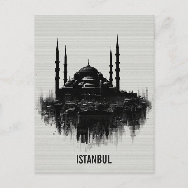 Istanbul Stadssilhuett Vykort (Framsida)