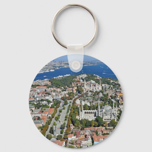 Istanbul-Sultanahmet (Button Keychain) Nyckelring (Framsida)