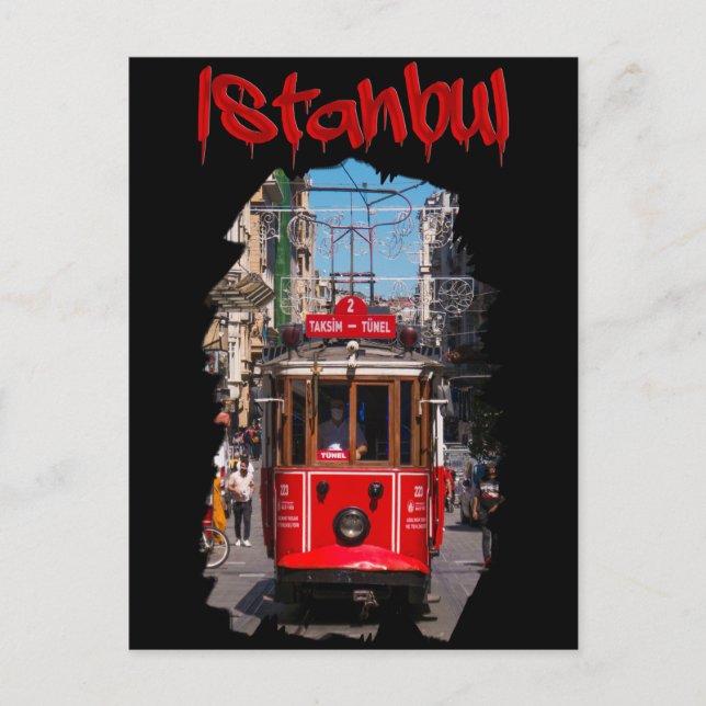 Istanbul: Taksim Tram Vykort (Framsida)