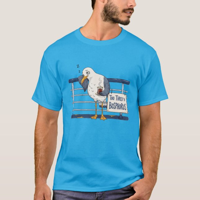 Istanbul Themed Seagull T Shirt (Framsida)