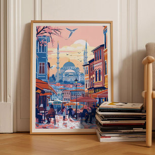 Istanbul Tryck Istanbul Illustration Turkiet Tryck