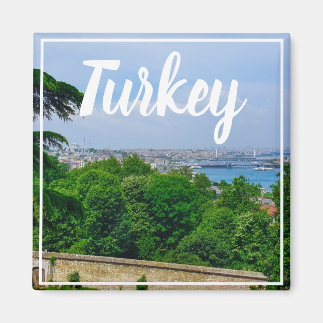 Istanbul Turkey City Bosporen View Magnet (Framsidan)