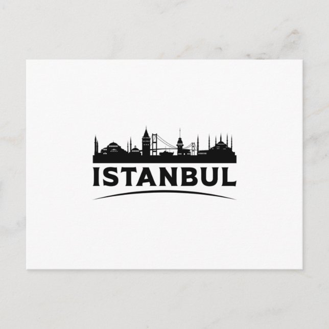 Istanbul Turkey City Cityscape Skyline Gift Idea Vykort (Framsida)
