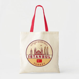 Istanbul Turkey City Skyline Emblem Tygkasse