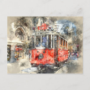 Istanbul Turkey Red Trolley Vykort
