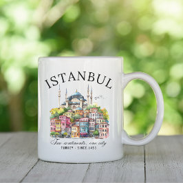 Istanbul Turkey Watercolor art city landscape Kaffemugg