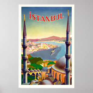 Istanbul Turkiet Asien Värld Resa Vintage Resa Poster
