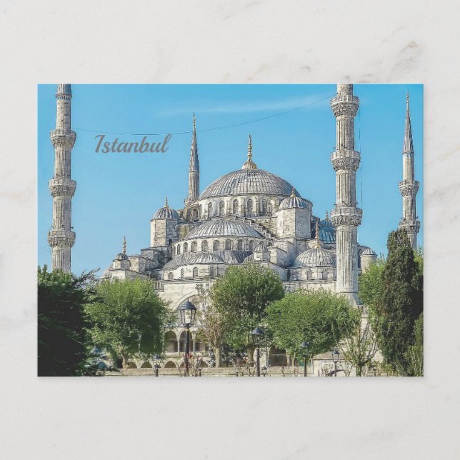Istanbul Turkiet Blå moskén Arkitektur Dag Utsikt Vykort (Framsida)