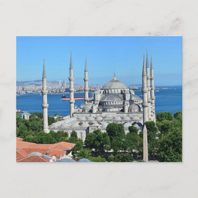 Istanbul Turkiet Blå moskén stadsbild arkitektur Vykort (Framsida)