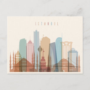 Istanbul, Turkiet City Skyline Vykort