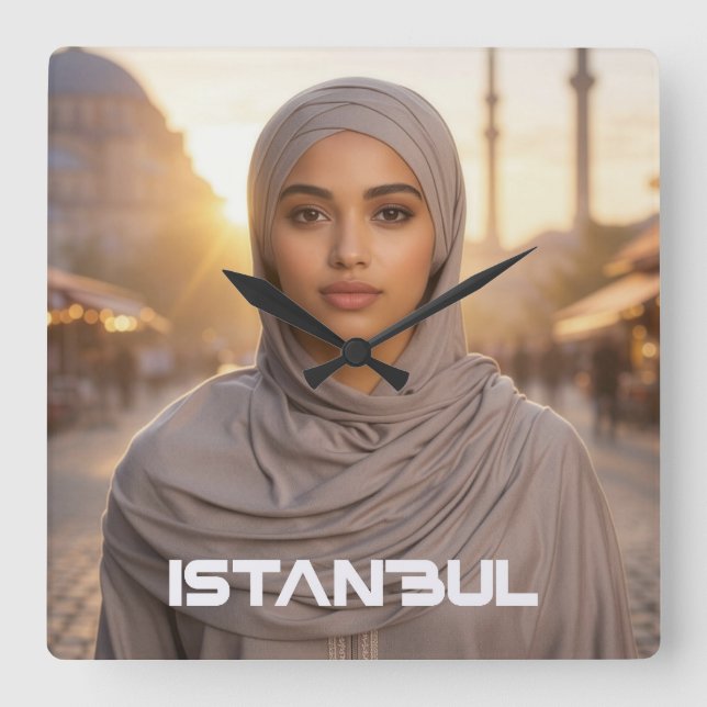 ISTANBUL - TURKIET FYRKANTIG KLOCKA (Framsida)