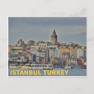 Istanbul Turkiet Galata Torn Vykort
