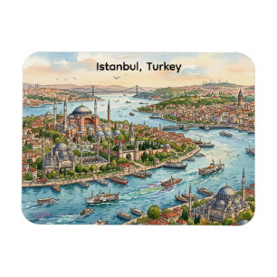 Istanbul Turkiet Hagia Sofia Akvarell Magnet