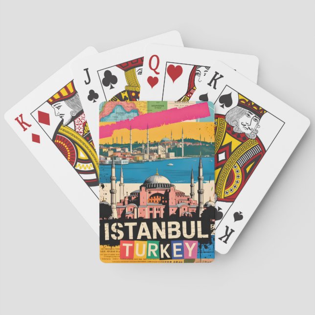 Istanbul Turkiet Hagia Sofia Retro Popkonst Resa Casinokort (Baksidan)