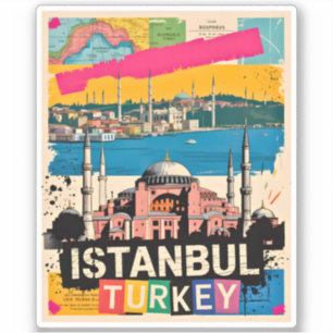 Istanbul Turkiet Hagia Sofia Retro Popkonst Resa Klistermärken