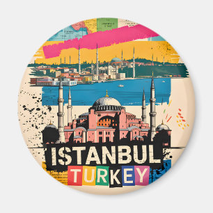 Istanbul Turkiet Hagia Sofia Retro Popkonst Resa Magnet