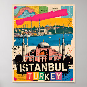 Istanbul Turkiet Hagia Sofia Retro Popkonst Resa Poster