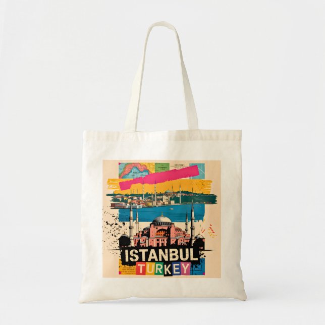 Istanbul Turkiet Hagia Sofia Retro Popkonst Resa Tygkasse (Framsidan)