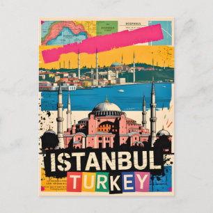 Istanbul Turkiet Hagia Sophia Retro Popkonst Resa Vykort