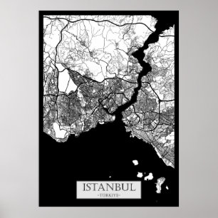 Istanbul Turkiet Karta Poster