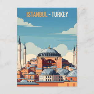 Istanbul Turkiet med Hagia Sofia och minareter Vykort