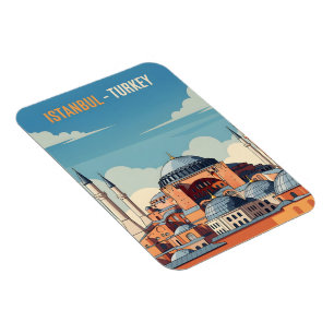 Istanbul Turkiet med hagia Sophia och minareter Magnet