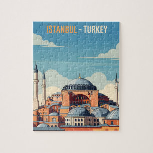 Istanbul Turkiet med hagia Sophia och minareter Pussel