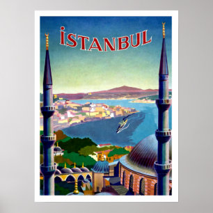 Istanbul Turkiet, panorama beskådar på kusten Poster